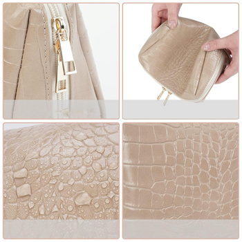 Козметична чанта от PU кожа с крокодилски модел, водоустойчива, подплата от полиестер, унисекс.