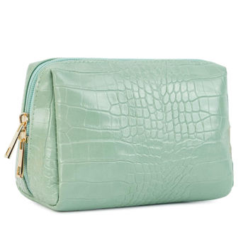 Козметична чанта от PU кожа с крокодилски модел, водоустойчива, подплата от полиестер, унисекс.