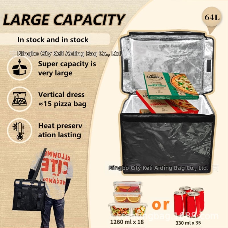 Pārtikas piegādes un piknika soma ar mugursomas siksnām, Oxford audums, jauda 32/48/62, mūsdienīgs minimālisma stils