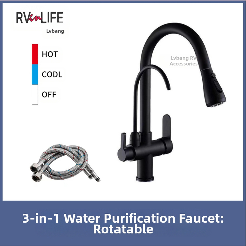 Кран за гореща и студена вода - неръждаема стомана, медено клапаново ядро, монтиран на повърхността, 90°C