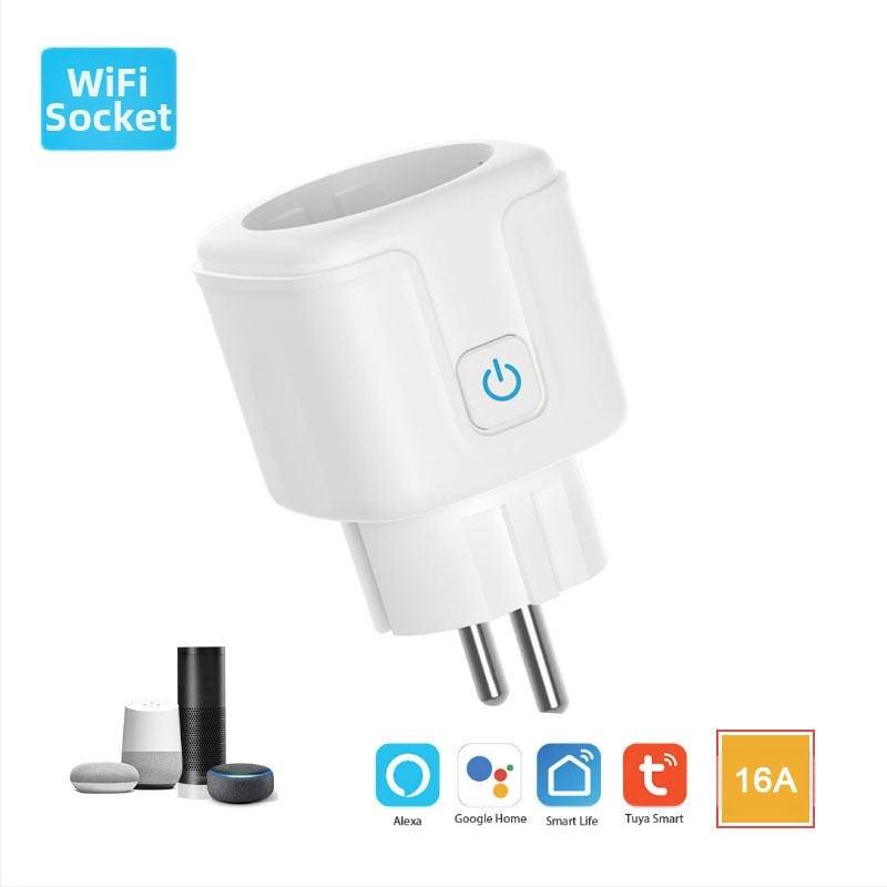 Zheliide WiFi pametna utičnica s EU utikačem, 16A, mjerenje energije, Alexa glasovna kontrola, daljinsko upravljanje putem mobitela