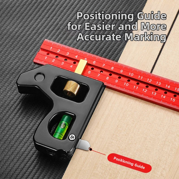 Συνδυασμένος τετράγωνος χάρακας για ξυλουργική – μετακινούμενος γωνιακός χάρακας, βάρος 600 g