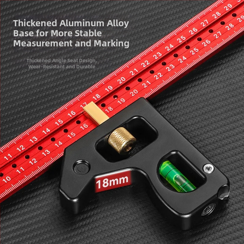 Комбинационен квадрат за дървообработване – подвижен ъглов измервател, набор линейки, тегло 600 g