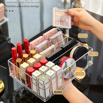 Κουτί αποθήκευσης κραγιόν, ακρυλικός οργανωτής για σκιά ματιών και πούδρες, επιτραπέζιο ράφι καλλυντικών, μοντέρνος μινιμαλισμός (Υλικό: Ακρυλικό; Στυλ: Μοντέρνος μινιμαλισμός; Έτος κυκλοφορίας: 2023)