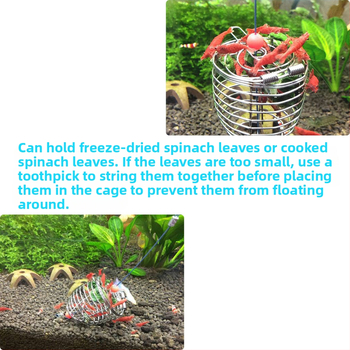 Κλουβί σίτισης διακοσμητικών γαριών από ανοξείδωτο ατσάλι, Levana, προέλευση Σαντόνγκ, για ενυδρείο, σετ 1 τεμάχιο
