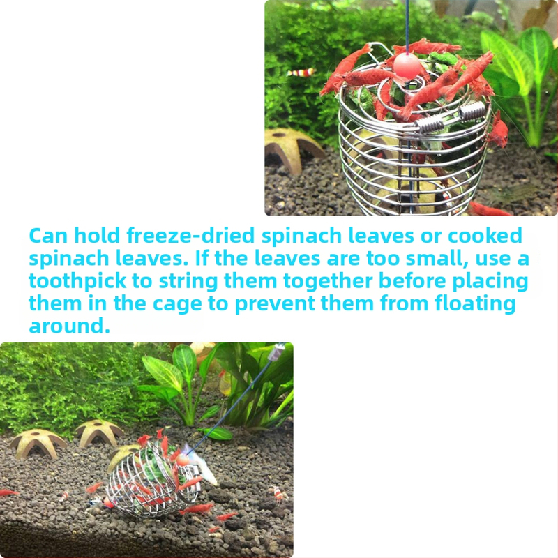 Хранилка за декоративни скариди от неръждаема стомана, Levana, произход Шандонг, подходяща за аквариум, опаковка 1 бр.