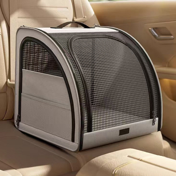 Μεταφορέας κατοικίδιων αυτοκινήτου, αναδιπλούμενος και φορητός (600D ύφασμα + σιδερένιο πλαίσιο από σύρμα + νάιλον πλέγμα)