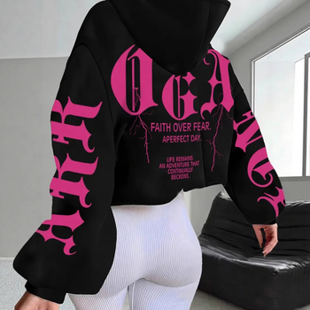 Kapučių džemperis su spauda, storesnis audinys, 3D kišenė, megztinio stilius