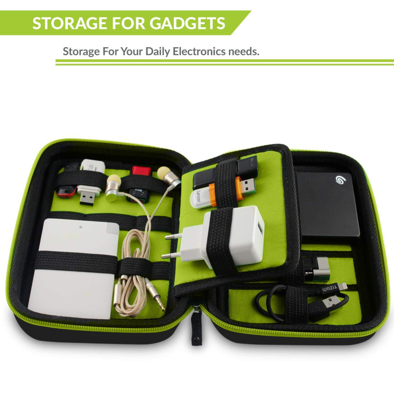 Kelioninė EVA rankinė kabeliams ir elektroninėms įrenginiams saugoti, BJT EA1, rankinės tipo forma, daugiafunkcinė