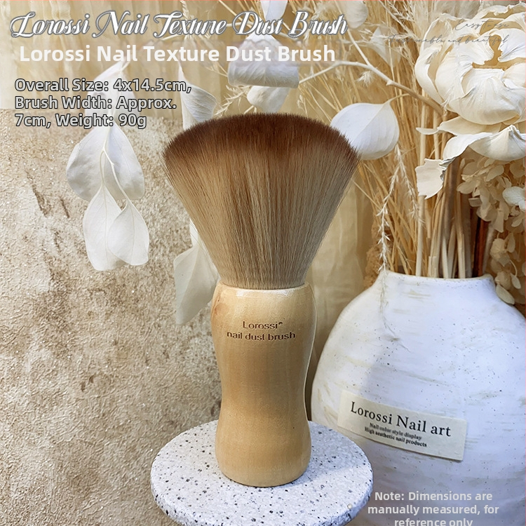 Nagu dulkių šepetėlis Hair Jazz – pūkuotos minkštos šerelės, Rusijos stiliaus išankstinis apdorojimas, manikiūro salono įrankis