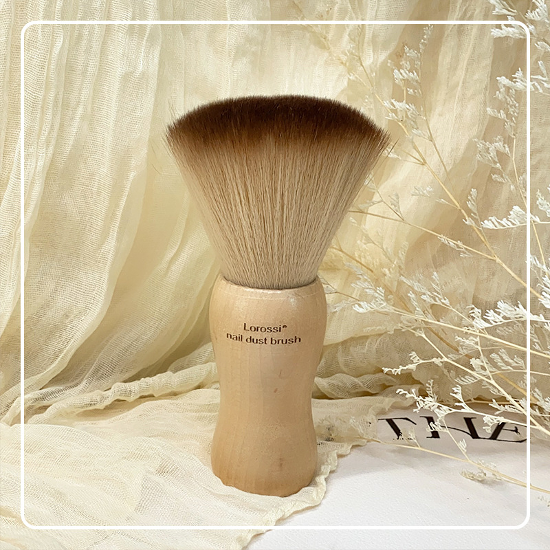 Nagu dulkių šepetėlis Hair Jazz – pūkuotos minkštos šerelės, Rusijos stiliaus išankstinis apdorojimas, manikiūro salono įrankis