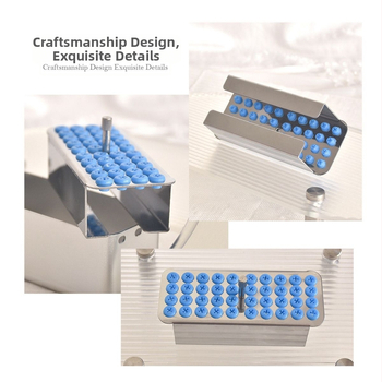 Κουτί αποθήκευσης και απολύμανσης κεφαλών λιμάρισματος νυχιών από κράμα αλουμινίου, 40 οπές