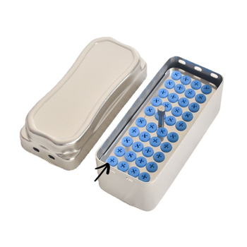 Κουτί αποθήκευσης και απολύμανσης κεφαλών λιμάρισματος νυχιών από κράμα αλουμινίου, 40 οπές