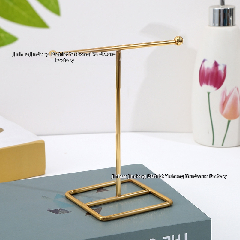 Stolný stojan na šperky - kovový, viacúčelový, pre náušnice, náhrdelníky a náramky, 1-poschodový