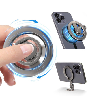 Поставка за телефон с магнитен държач, 360° въртене, алуминиева, сгъваема