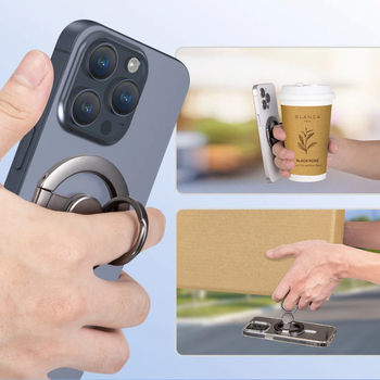 Поставка за телефон с магнитен държач, 360° въртене, алуминиева, сгъваема