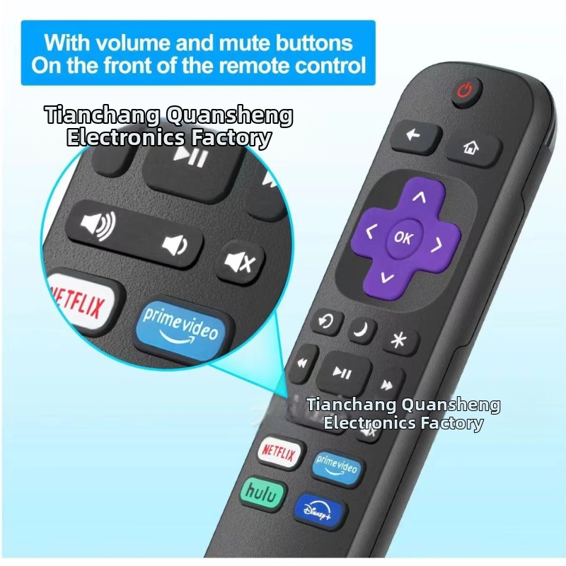 QC diaľkové ovládanie pre Roku TV – model New Side Key, dosah 15 m, pre televíziu