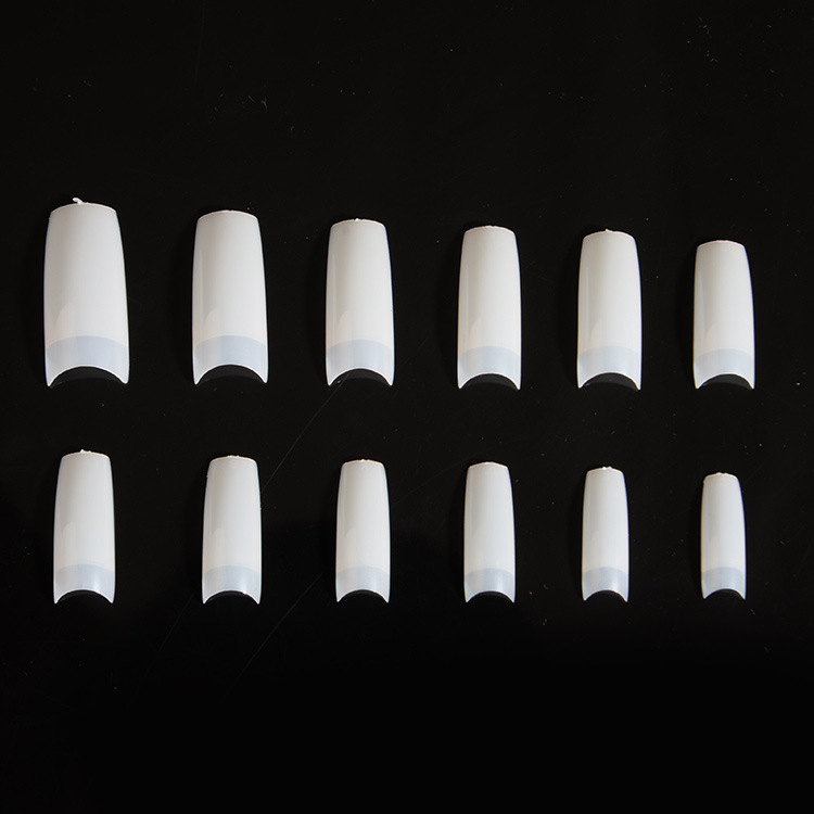 ABS dirbtiniai nagai, prancūziško stiliaus pusnagiai, 600 vnt., nagų įrankiai