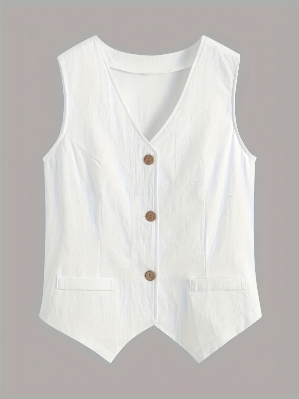 Moteriška be rankovių liemenė, laisvas pjūvis, įprastas ilgis, poliesteris 95%+, elegantiškas kasdienis stilius