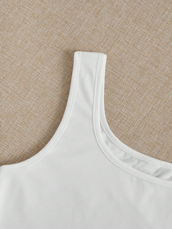 Γυναικείο Slim-Fit τοπ χωρίς μανίκια με στρογγυλή λαιμόκοψη, μονοχρωματικό ύφος, ύφασμα μίξη βαμβάκι-πολυεστέρα (≥95% πολυεστέρας), μη αποσπώμενες τιράντες, στυλ Elegant Commuter, Καλοκαίρι 2025