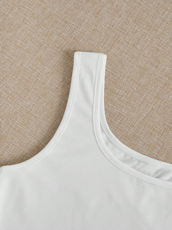 Moterų Slim-Fit be rankovių marškinėliai su apvaliu kaklu, vienalytiškas raštas, medvilnės-poliesterio mišinio audinys (>95% poliesteris), neatsiejamos petnešos, elegantiškas miesto stilius, vasara 2025