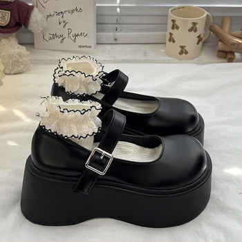 Sieviešu Mary Jane kurpes ar platformu; PU augšējā daļa; zemais papēdis 1–3 cm; apaļš purns; gumijas zole