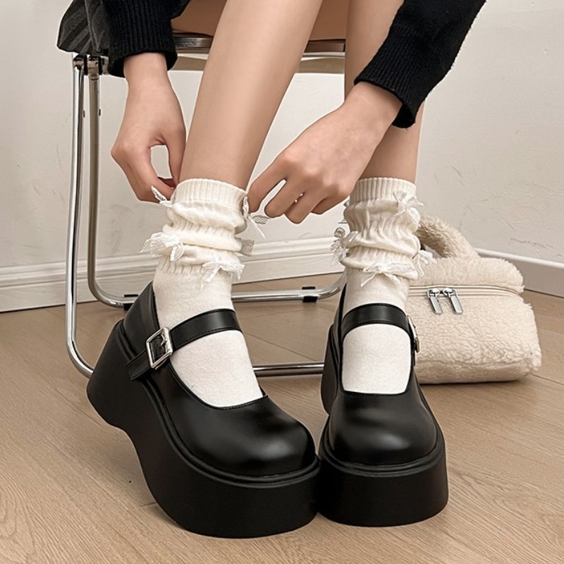 Sieviešu Mary Jane kurpes ar platformu; PU augšējā daļa; zemais papēdis 1–3 cm; apaļš purns; gumijas zole