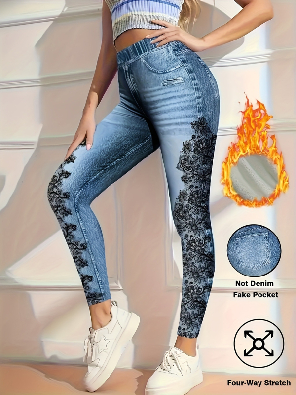 Garās bikses ar flisa oderi, ciešs piegriezums, 70–80% poliestera ar elastānu, vidēja biezums, siltuma saglabāšana