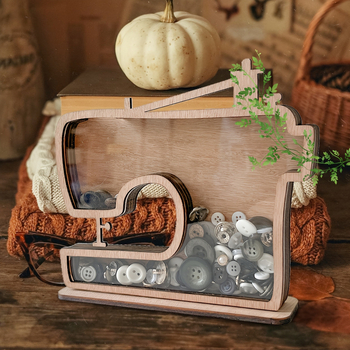 Ξύλινο κουτί αποθήκευσης κουμπιών – μοντέρνος μινιμαλιστικός σχεδιασμός για οικία και γραφείο