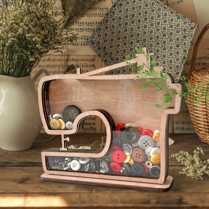 Ξύλινο κουτί αποθήκευσης κουμπιών – μοντέρνος μινιμαλιστικός σχεδιασμός για οικία και γραφείο