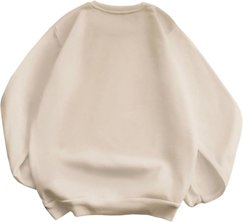 Γυναικείο εκτυπωμένο φούτερ με φλις, στρογγυλή λαιμόκοψη, μακριά μανίκια, πολυεστέρας, χαλαρή γραμμή