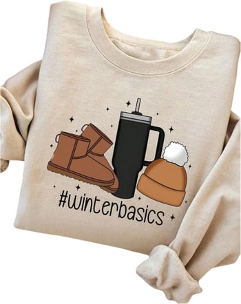 Moterų spausdintas džemperis su apvaliu kaklu, ilgomis rankovėmis, poliesterio pluoštas, laisvas kirpimas