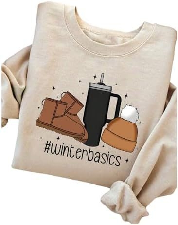 Moterų spausdintas džemperis su apvaliu kaklu, ilgomis rankovėmis, poliesterio pluoštas, laisvas kirpimas