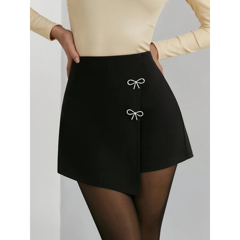 Sieviešu skorts ar augstu vidukli un A-līnijas griezumu (elastīga josta, flīsa oderējums, visiem gadalaikiem, Lycra audums)