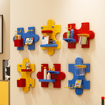 Επιτοίχιο ράφι αποθήκευσης για μελέτη γραφείου με παζλ-επίπεδα, με εγκατάσταση με βεντούζες, πλαστικό, μοντέλο 2701, βάρος 1229 g