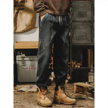 Дънки - американски стил, тежък ретро, Amica Basic, памук, пет джоба, прав крак, за зимата