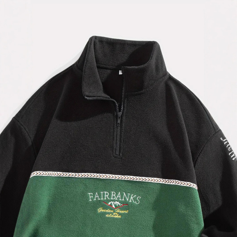 Kordurojinis švarkas su siuvinėjimu, stovinti apykaklė, užtrauktukas, laisvas kirpimas