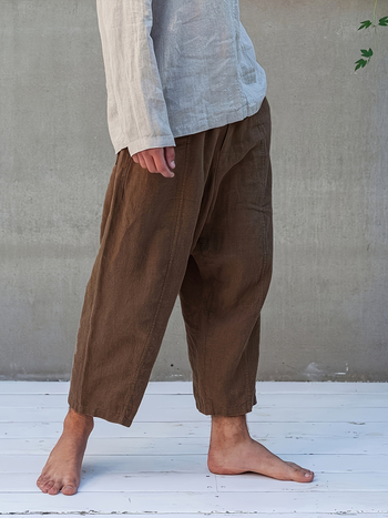 Ανδρικά χαλαρά αθλητικά παντελόνια, slim fit, μέση μεσαία-υψηλή, μήκος εννέα δέκατα, φερμουάρ, πολυεστερικό ύφασμα 95%+