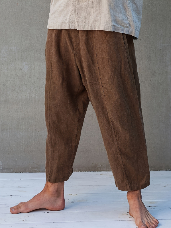 Vyrų kasdieninės sportinės kelnės, slim fit, vidutinio aukščio juosmens, 9/10 ilgio, užtrauktukas, poliesteris 95%+