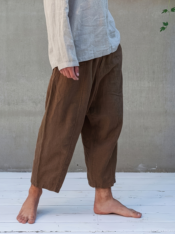 Vyrų kasdieninės sportinės kelnės, slim fit, vidutinio aukščio juosmens, 9/10 ilgio, užtrauktukas, poliesteris 95%+