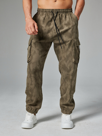 Ανδρικά φαρδιά παντελόνια cargo casual για εξωτερικές δραστηριότητες, softshell με γρήγορο στέγνωμα, πολυεστερική Ίνα, πολλές τσέπες, υψηλή μέση, κατάλληλα για τέσσερις εποχές