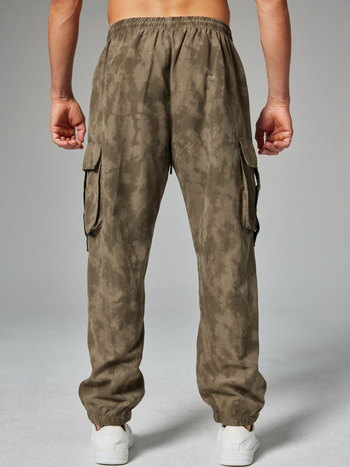 Ανδρικά φαρδιά παντελόνια cargo casual για εξωτερικές δραστηριότητες, softshell με γρήγορο στέγνωμα, πολυεστερική Ίνα, πολλές τσέπες, υψηλή μέση, κατάλληλα για τέσσερις εποχές