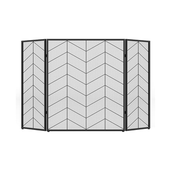 Σιδερένιο διακοσμητικό τζάκι - οθόνη περιβάλλοντος με διάτρητο πλέγμα, μινιμαλιστικό, ευρωπαϊκό-αμερικανικό στυλ, TL25349