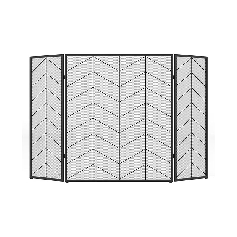 Geležies meno židinio apvados ekranas - minimalistinis tuščias tinklinis pertvara, Europos ir Amerikos stilius, TL25349