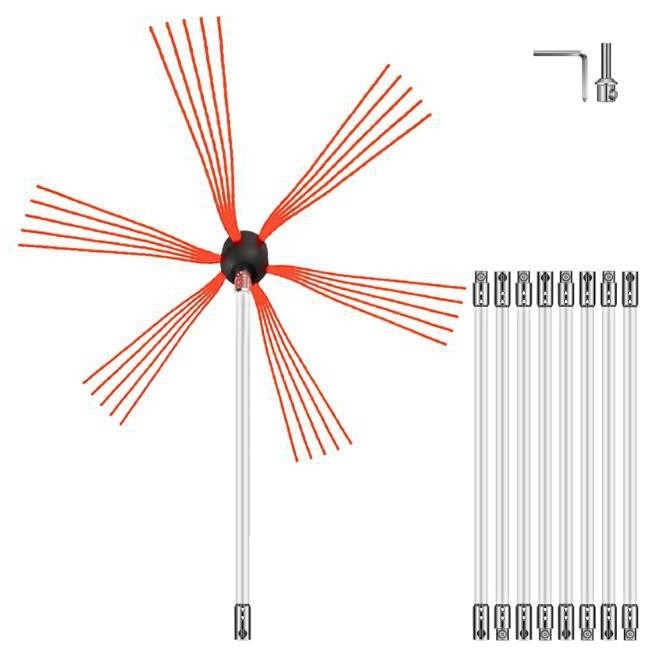 Σετ καθαρισμού καμινάδας, 29.5 ft, για βιομηχανική χρήση