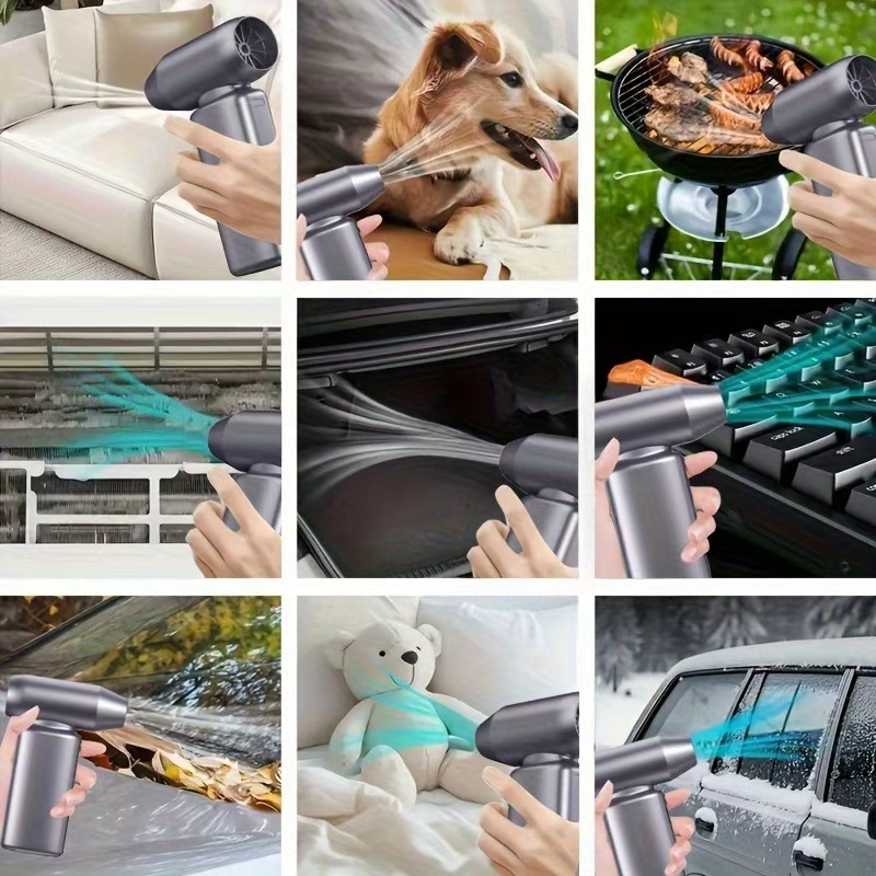 Мини палатъчен вентилатор с безчетков турбинен двигател, 4 скорости, вградена литиева батерия 4000 мАч, шум 51–60 дБ, модел F18