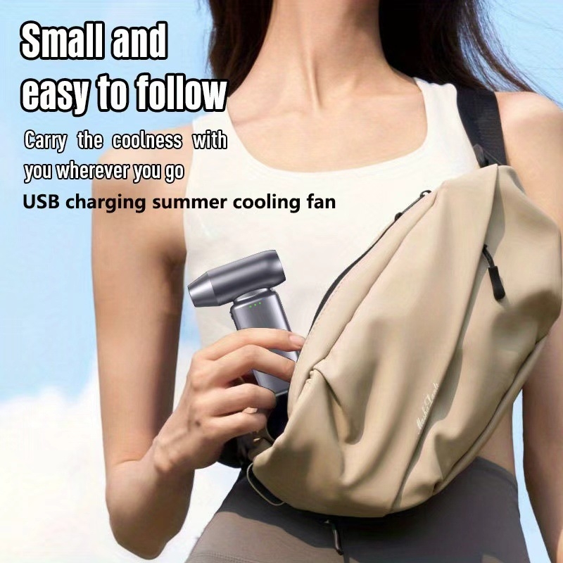 Мини палатъчен вентилатор с безчетков турбинен двигател, 4 скорости, вградена литиева батерия 4000 мАч, шум 51–60 дБ, модел F18