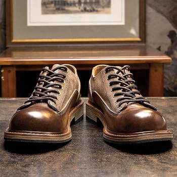 Ανδρικά παπούτσια από γνήσιο δέρμα, βίντατζ στυλ, casual δερμάτινα με κορδόνια εμπρός και σόλα από καουτσούκ