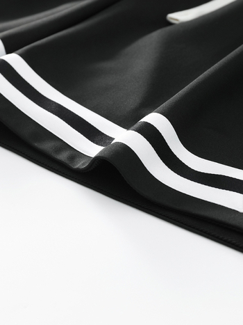 Αντρικά χαλαρά αθλητικά σορτς, ελεύθερη γραμμή, μέση μεσαία, πολυεστέρας 95%, ριγέ