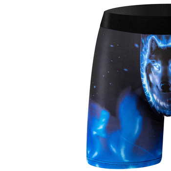 Ανδρικό εσώρουχο από μετάξι γάλακτος, αναπνέον, μεσαίας μέσης, πλεγμένο, ζωικό μοτίβο